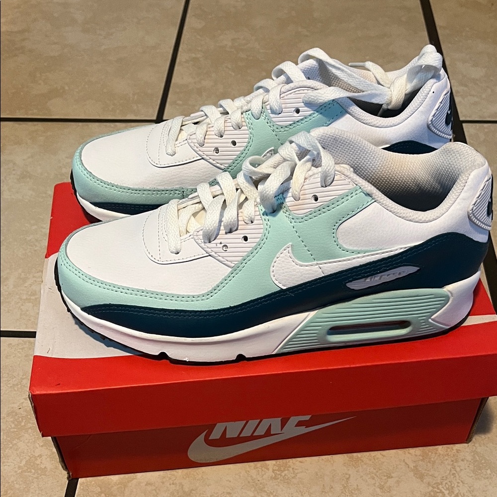 Nike Air Max in White and Light Blue